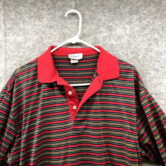 Vintage Gilbert LTD Pima Cotton Polo Shirt Mens L Short Sleeve Multi Striped - Picture 3 of 10